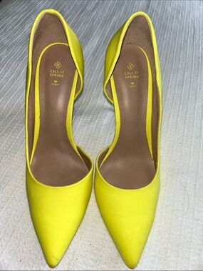 Call It Spring Yellow Pointed Toe D'Orsay Pumps
